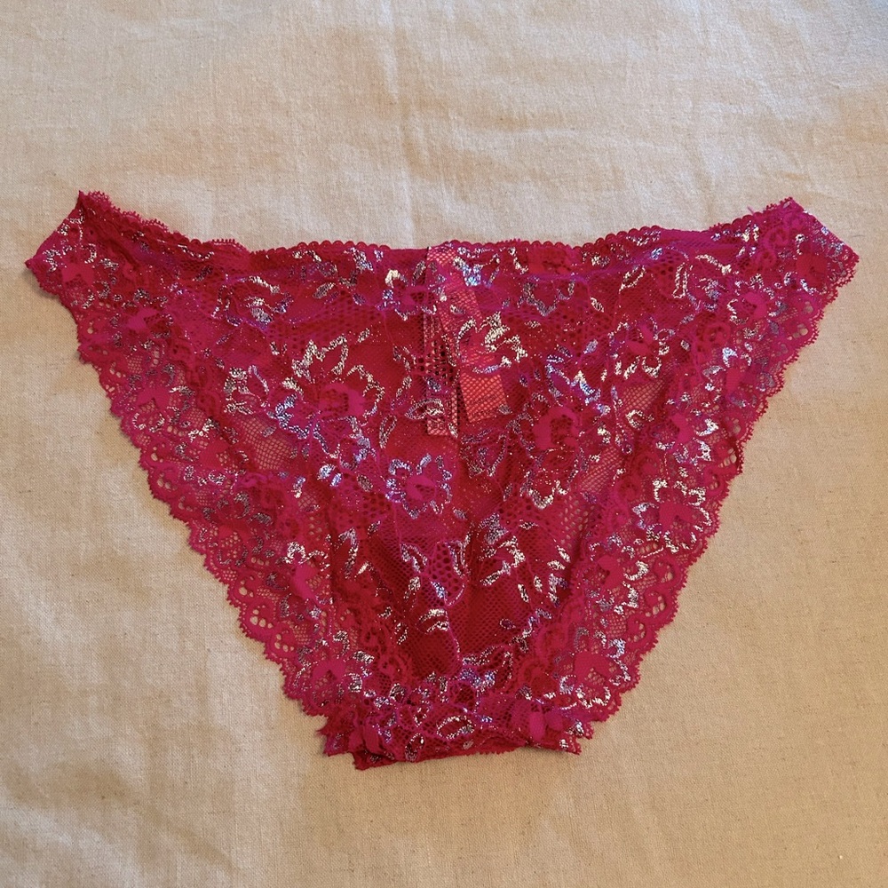 🩷 Victoria’s Secret Dream Angels Fuchsia Lace Panty Size Medium